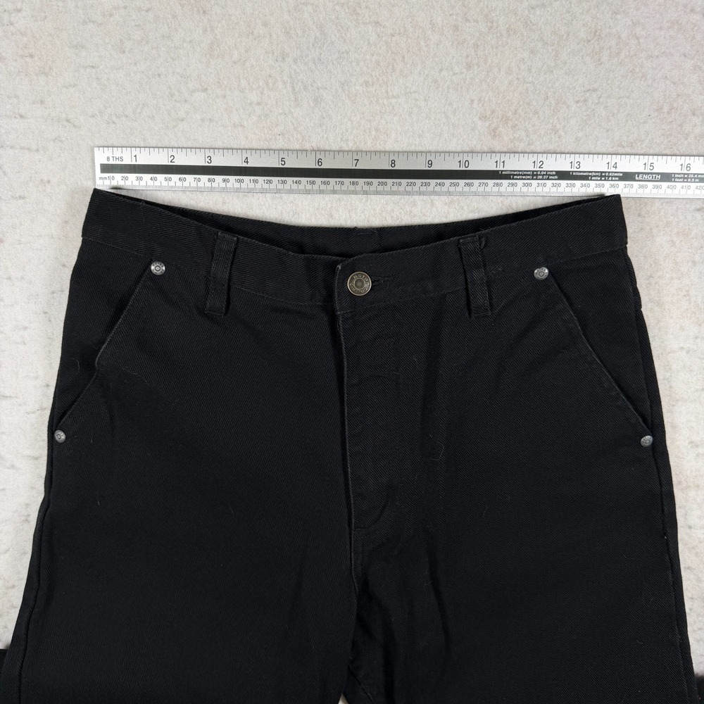 Harley Davidson Womens Size 8 Black Jeans Embroidered Flame Hem Moto Y2K Biker - Picture 6 of 8